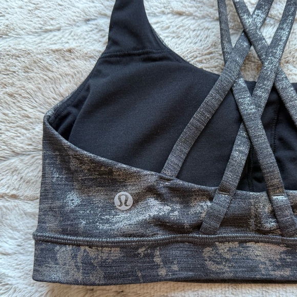 Lululemon Energy Bra in Crinkle Heather Brindle High Shine Foil Size 6 - Picture 11 of 13